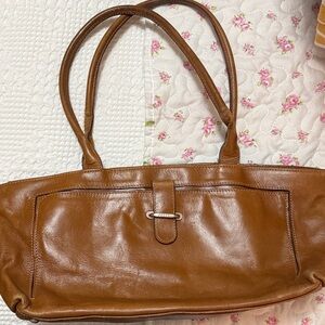 Prune Brown Leather Shoulder Bag